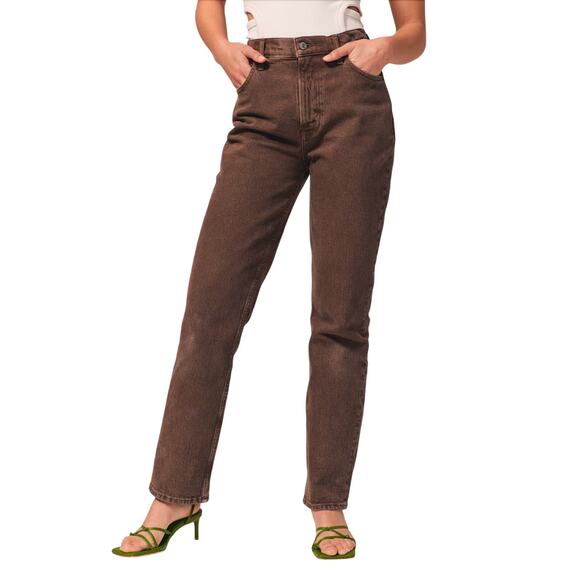 Abercrombie & Fitch Curve Love Ultra High-Rise 90s Straight Leg Jean Size 16/33L - Picture 1 of 7